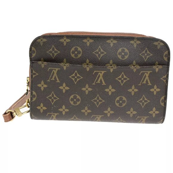 AUTHENTICITY GUARANTEED LOUIS VUITTON Orsay Clutch Hand Bag Monogram Leather - Picture 3 of 16